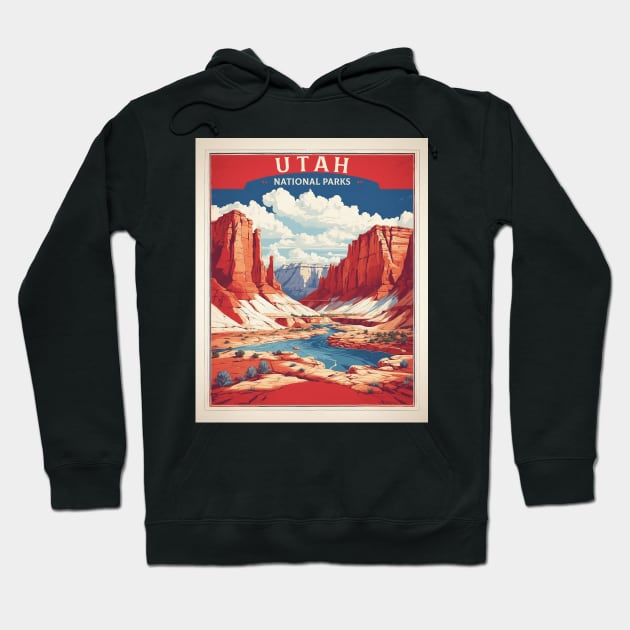 Utah National Parks United States of America Tourism Vintage Poster Hoodie by TravelersGems